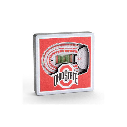 Ohio State Buckeyes Ohio Stadium Magnet in Scarlet - Front View