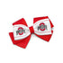 Ohio State Buckeyes 2-Tone Bow Hair Clip - In Scarlet And White - Front View