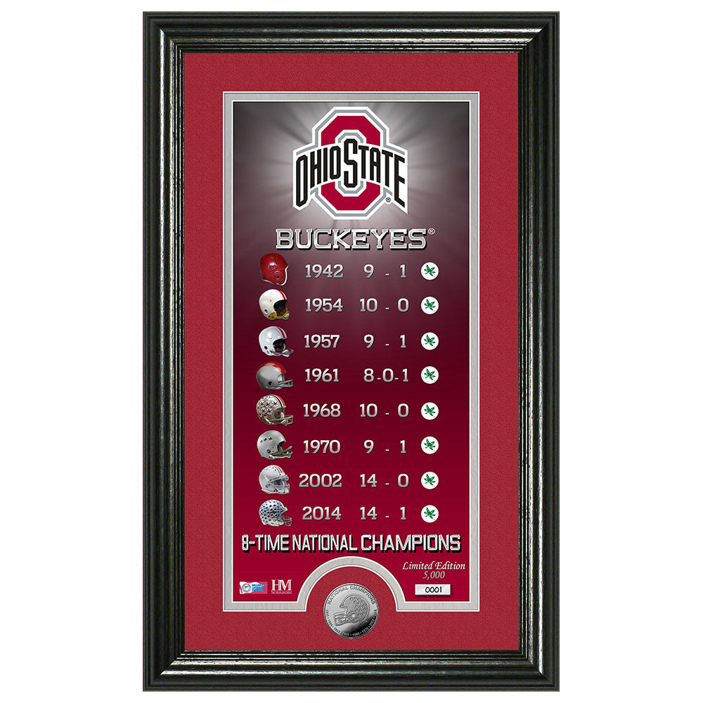 Ohio State University "Legacy" Supreme Minted Coin Panoramic Photo Mint - Front View