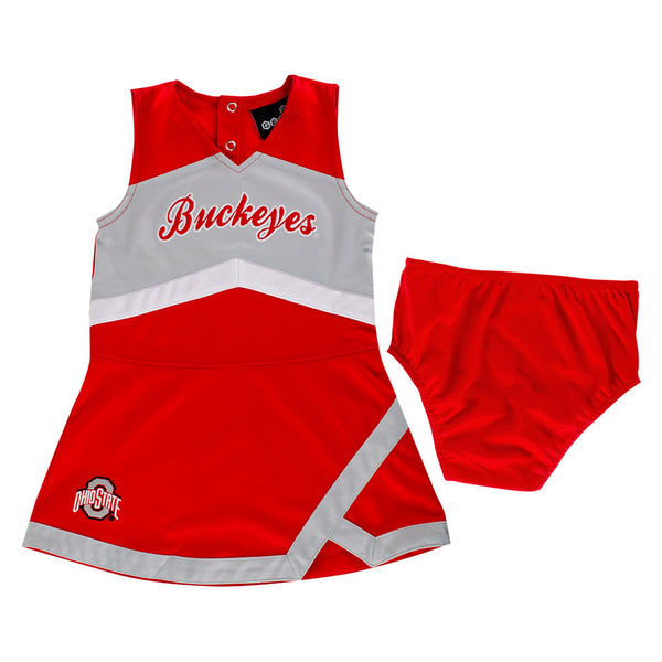Toddler Ohio State Buckeyes Cheer Captain Set in Scarlet and Gray - Front View