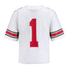 Youth Ohio State Buckeyes Nike Football Game #1 Replica Jersey in White - Back View