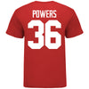 Ohio State Buckeyes #36 Gabe Powers Student Athlete Football T-Shirt in Scarlet - Back View