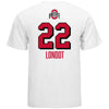 Ohio State Volleyball Student Athlete T-Shirt #22 Emily Londot in White - Back View