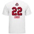 Ohio State Volleyball Student Athlete T-Shirt #22 Emily Londot in White - Back View