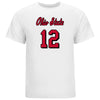Ohio State Volleyball Student Athlete T-Shirt #12 Meghan McCann in White - Front View