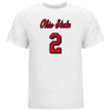 Ohio State Volleyball Student Athlete T-Shirt #2 Anna McClure in White - Front View