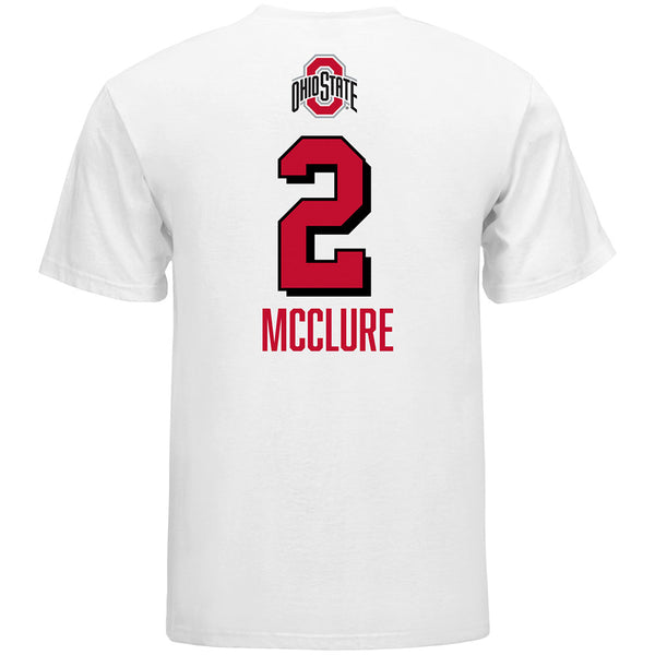 Ohio State Volleyball Student Athlete T-Shirt #2 Anna McClure in White - Back View