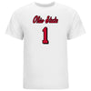 Ohio State Volleyball Student Athlete T-Shirt #1 Sarah Mortbitzer in White - Front View