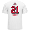 Ohio State Volleyball Student Athlete T-Shirt #21 Zaria Ragler in White - Back View