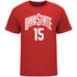 Ohio State Buckeyes Student Athlete #15 Bowen Hardman T-Shirt in Scarlet - Front View