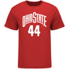 Ohio State Buckeyes Student Athlete #44 Owen Spencer T-Shirt in Scarlet - Front View