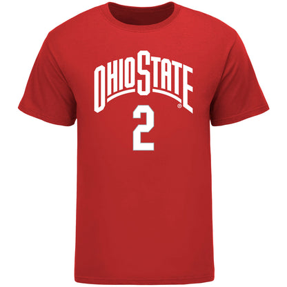 Ohio State Buckeyes Student Athlete #2 Bruce Thornton T-Shirt in Scarlet - Front View