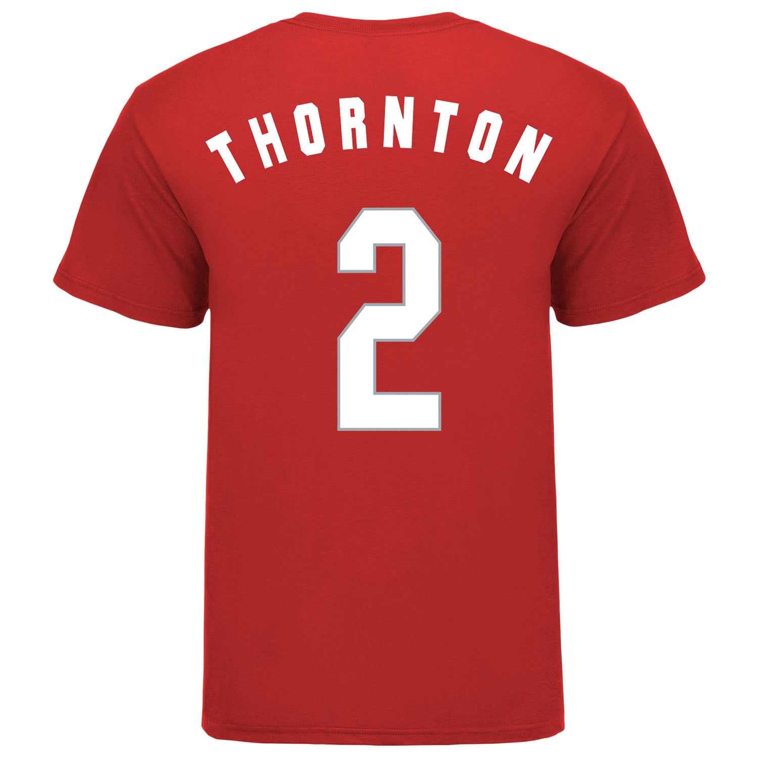 Ohio State Buckeyes Student Athlete #2 Bruce Thornton T-Shirt in Scarlet - Back View