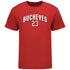 Ohio State Buckeyes Men's Hockey Student Athlete #23 Davis Burnside T-Shirt in Scarlet - Front View