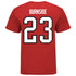 Ohio State Buckeyes Men's Hockey Student Athlete #23 Davis Burnside T-Shirt in Scarlet - Back View