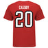 Ohio State Buckeyes Men's Hockey Student Athlete #20 Matt Cassidy T-Shirt in Scarlet - Back View