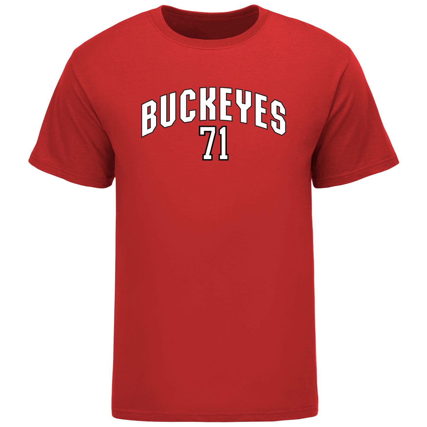 Ohio State Buckeyes Men's Hockey Student Athlete #71 Patrick Guzzo T-Shirt in Scarlet - Front View