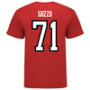 Ohio State Buckeyes Men's Hockey Student Athlete #71 Patrick Guzzo T-Shirt in Scarlet - Back View