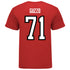 Ohio State Buckeyes Men's Hockey Student Athlete #71 Patrick Guzzo T-Shirt in Scarlet - Back View