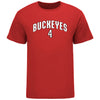 Ohio State Buckeyes Men's Hockey Student Athlete #4 John Larkin T-Shirt in Scarlet - Front View