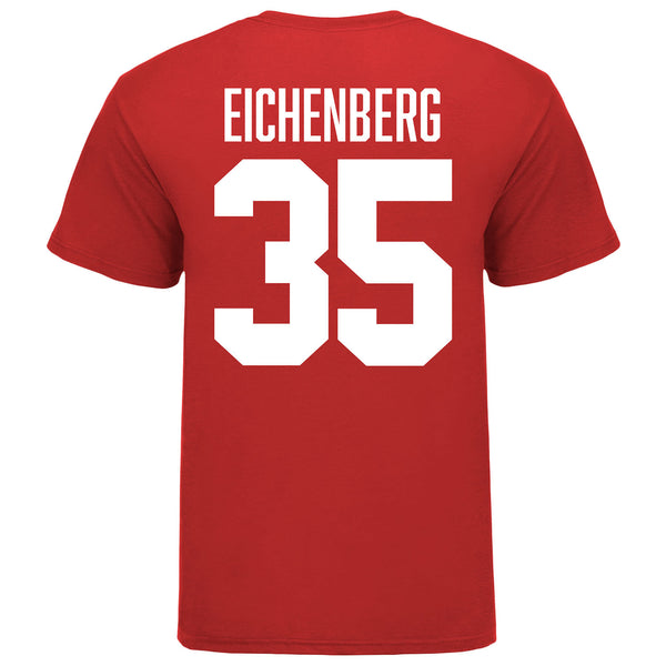Ohio State Buckeyes Tommy Eichenberg #35 Student Athlete T-Shirt in Scarlet - Back View