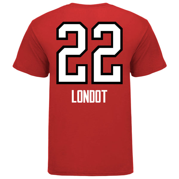 Ohio State Volleyball Student Athlete T-Shirt #22 Emily Londot in Scarlet - Back View