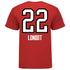 Ohio State Volleyball Student Athlete T-Shirt #22 Emily Londot in Scarlet - Back View