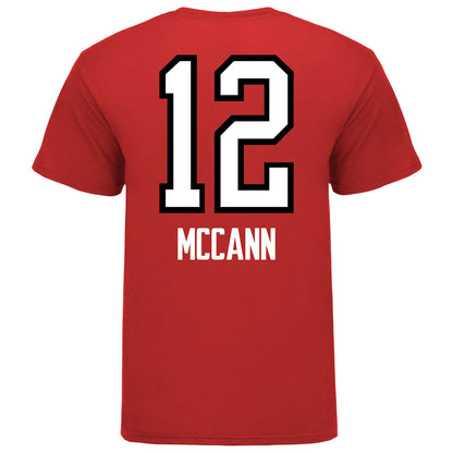 Ohio State Volleyball Student Athlete T-Shirt #12 Meghan McCann in Scarlet - Back View