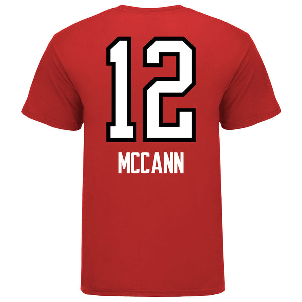 Ohio State Volleyball Student Athlete T-Shirt #12 Meghan McCann in Scarlet - Back View