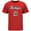 Ohio State Volleyball Student Athlete T-Shirt #21 Zaria Ragler in Scarlet - Front View