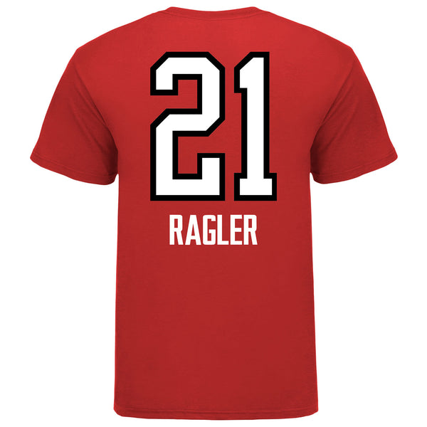 Ohio State Volleyball Student Athlete T-Shirt #21 Zaria Ragler in Scarlet - Back View