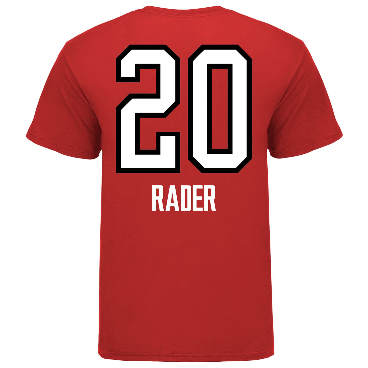 Ohio State Volleyball Student Athlete T-Shirt #20 Rylee Rader in Scarlet - Back View