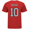 Ohio State Buckeyes Softball Student Athlete T-Shirt #10 Hannah Bryan in Scarlet - Back View