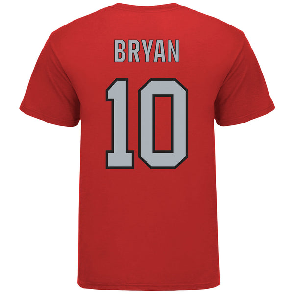Ohio State Buckeyes Softball Student Athlete T-Shirt #10 Hannah Bryan in Scarlet - Back View