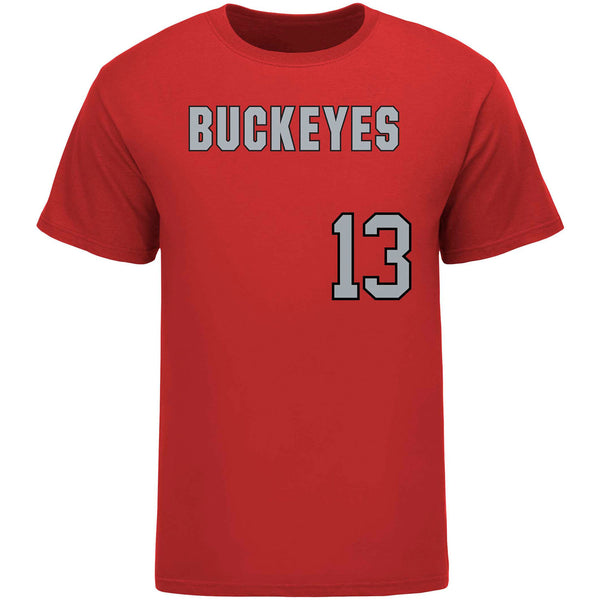 Ohio State Softball Student Athlete T-Shirt #13 Taylor Heckman in Scarlet - Front View