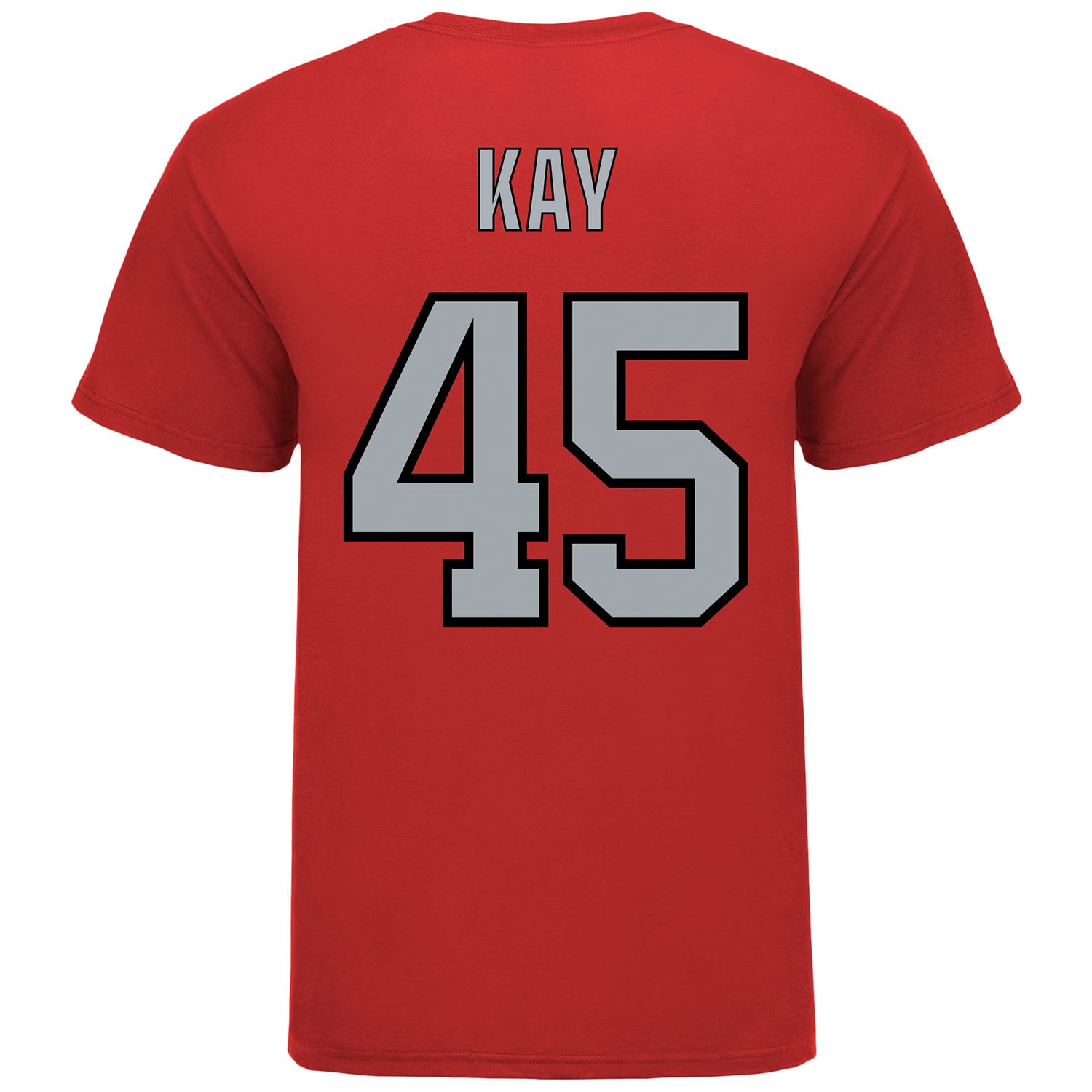 Ohio State Softball Student Athlete T-Shirt #45 Kennedy Kay in Scarlet - Back View