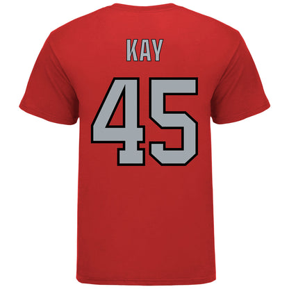 Ohio State Softball Student Athlete T-Shirt #45 Kennedy Kay in Scarlet - Back View