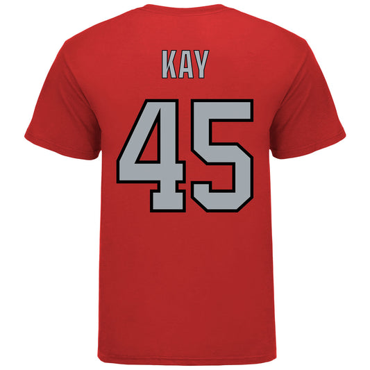 Ohio State Softball Student Athlete T-Shirt #45 Kennedy Kay in Scarlet - Back View