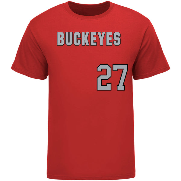 Ohio State Softball Student Athlete T-Shirt #27 Kami Kortokrax in Scarlet - Front View
