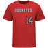 Ohio State Softball Student Athlete T-Shirt #14 Destinee Noury in Scarlet - Front View