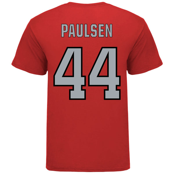 Ohio State Softball Student Athlete T-Shirt #44 Lexi Paulsen in Scarlet - Back View
