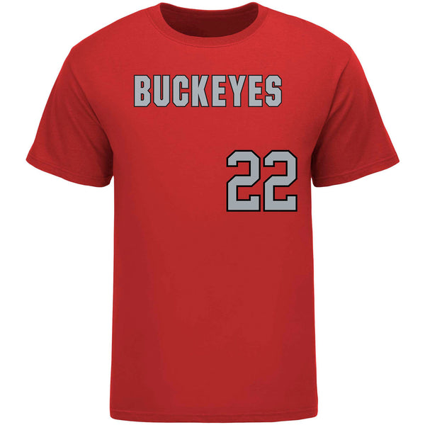 Ohio State Softball Student Athlete T-Shirt #22 Allison Smith in Scarlet - Front View