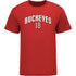 Ohio State Buckeyes Men's Hockey Student Athlete #18 Michael Gildon T-Shirt in Scarlet - Front View
