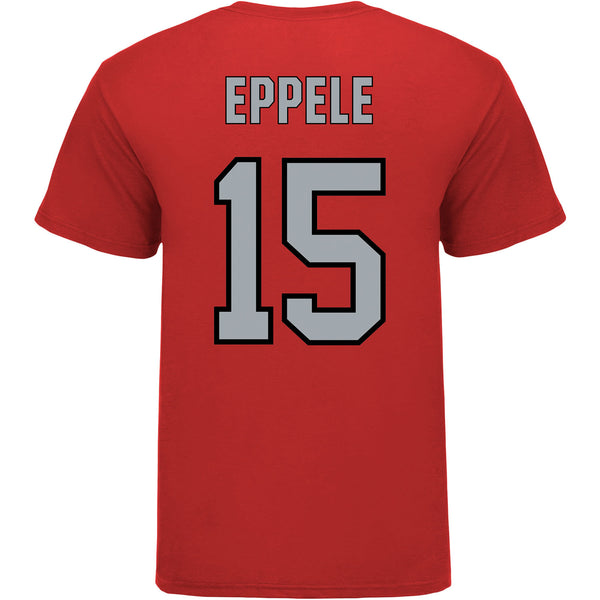 Ohio State Buckeyes Softball Student Athlete T-Shirt #15 Kirsten Eppele in Scarlet - Back View