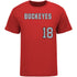 Ohio State Buckeyes Softball Student Athlete T-Shirt #18 Hannah Church in Scarlet - Front View