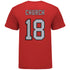 Ohio State Buckeyes Softball Student Athlete T-Shirt #18 Hannah Church in Scarlet - Back View