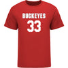 Ohio State Buckeyes Men's Lacrosse Student Athlete #33 Coleman Kraske T-Shirt In Scarlet - Front View