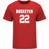 Ohio State Buckeyes Women's Lacrosse Student Athlete #22 Sarah Johnson T-Shirt - Front View