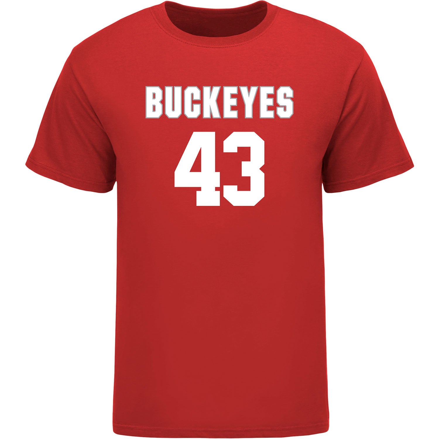 Ohio State Buckeyes Men's Lacrosse Student Athlete #43 Dillon Magee T-Shirt In Scarlet - Front View