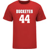 Ohio State Buckeyes Men's Lacrosse Student Athlete #44 Bobby Van Buren T-Shirt In Scarlet - Front View
